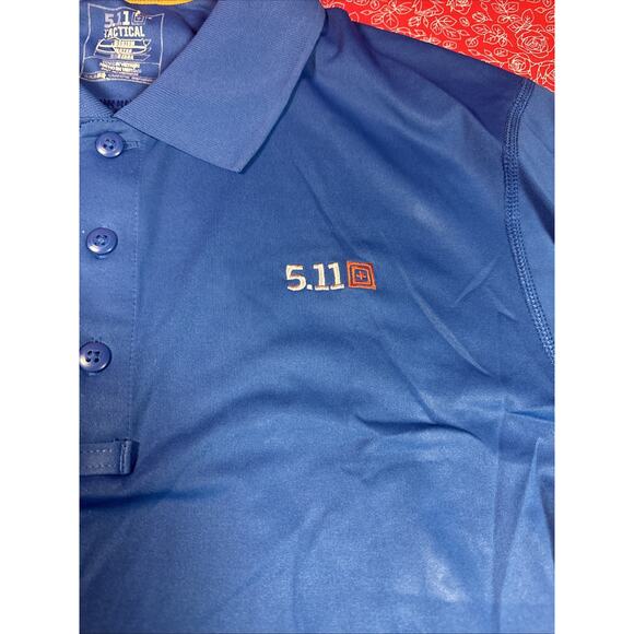 5.11 Polo Shirt Mens Medium Blue Tactical Series Short Sleeve 511 Active V1 - Picture 3 of 7